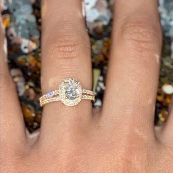 14k solid gold engagement bridal ring promise ring 100% passes diamond testers - Picture 4 of 9